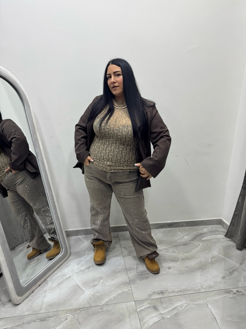 Jeans Full Strass Samy