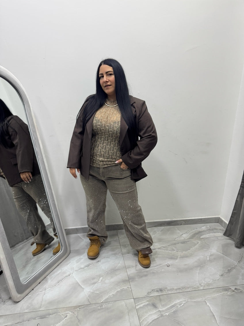 Jeans Full Strass Samy